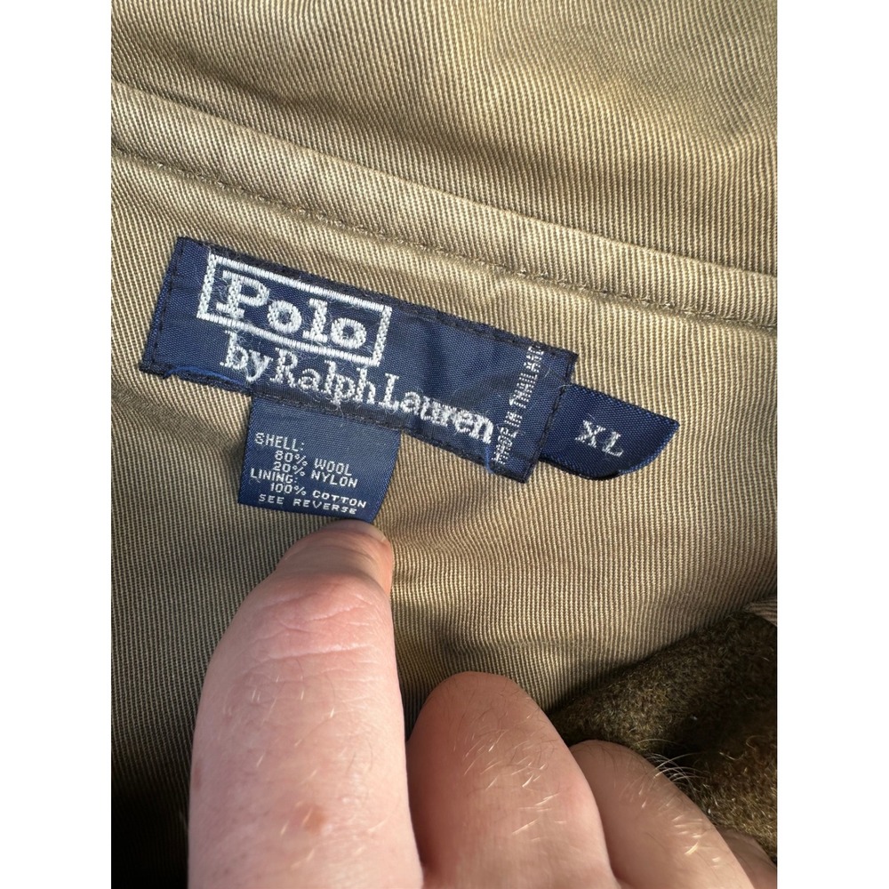Polo Ralph Lauren Wool Hooded Wading Jacket Olive Green Mens XL Fly fishing - Picture 2 of 5